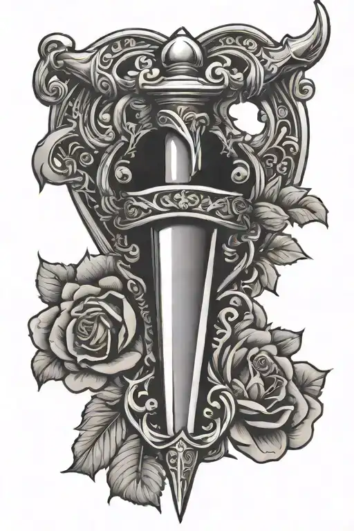 Dagger With Heart Handle Symbolizing Your Passion