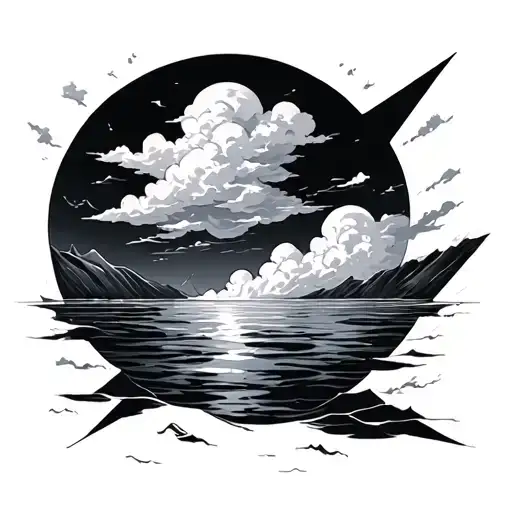 Water And Clouds With Angles Looking