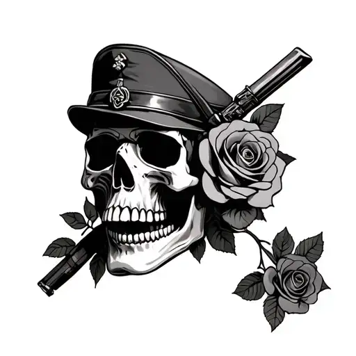 Australuan Ww1 Soldier Skull And Roses