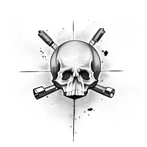 Ak 47 Gun With Skull