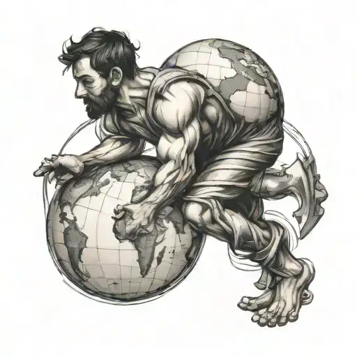 Atlas Carrying Globe On Back