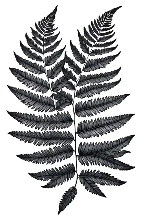 Black And Grey Fern Leaf