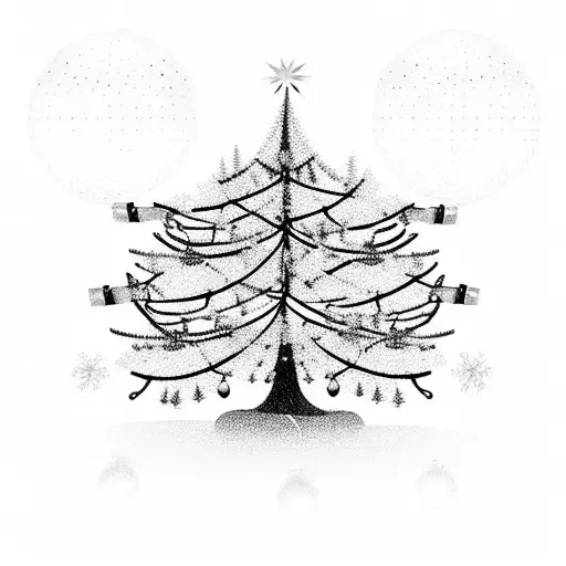 Christmas Tree With String Of Lights With Only 4 Bulbs Lit Up