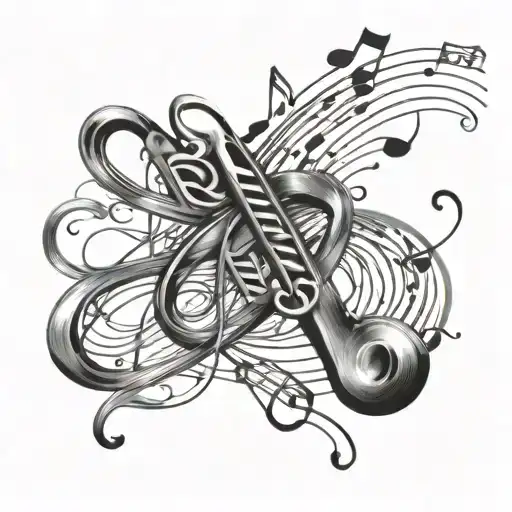 Running And Music Note Intertwined
