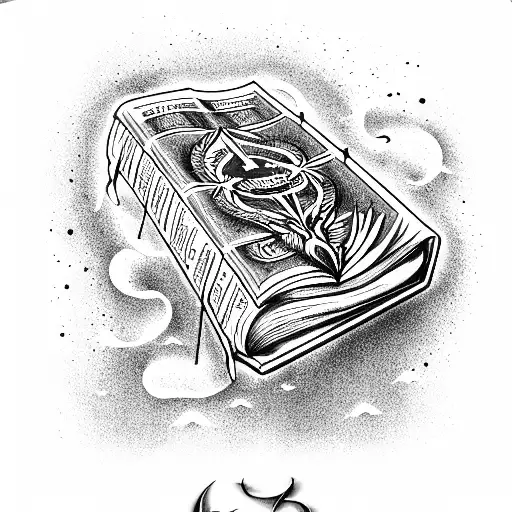 Bible Book With Light Rays Coming Out Of It