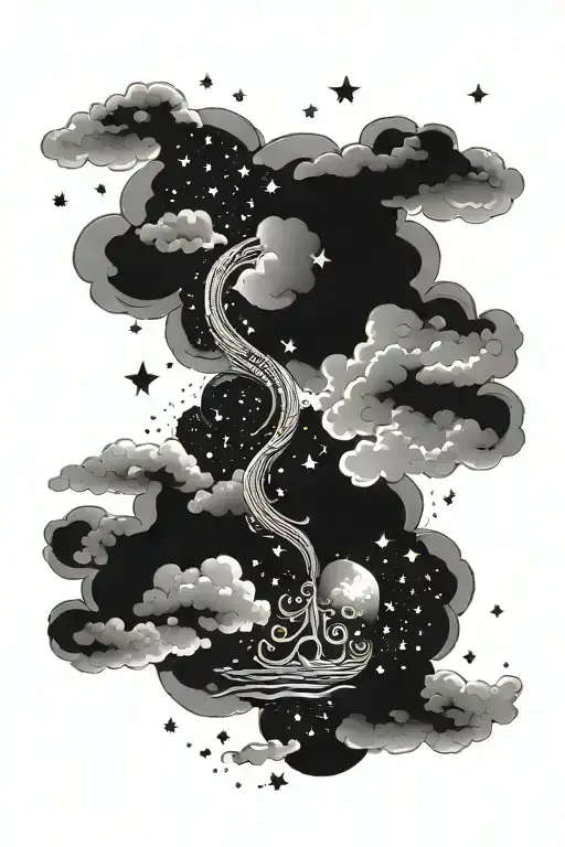 Cloud And Stars With Empty Scripture Verses Flowing