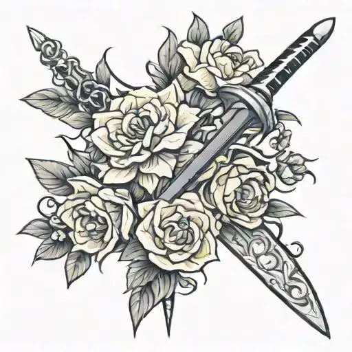 Sword Growing Yellow Flowers