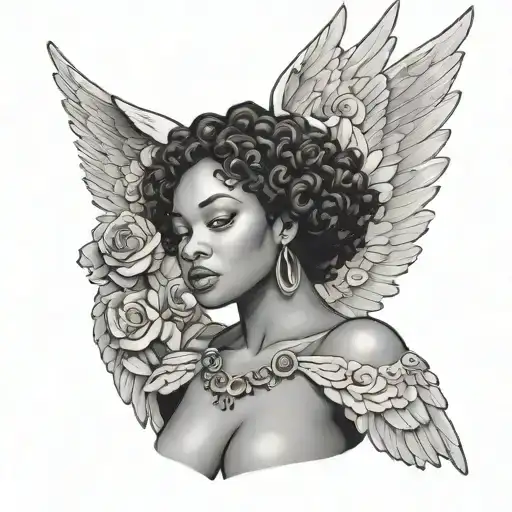 Black Woman With Angel Wings