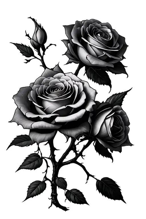 Roses With Poison Tree Growing