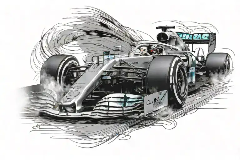 Mercedes Lewis Hamilton W11 Car Looking At The Side Of The Car As It Drives By