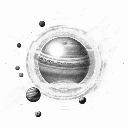 Planet With Solar System Background