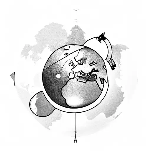 World Globe With A Bus Airplane And Boat On Side