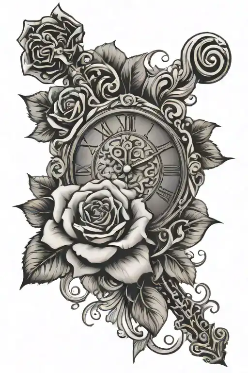 Christian Cross Rose Clock