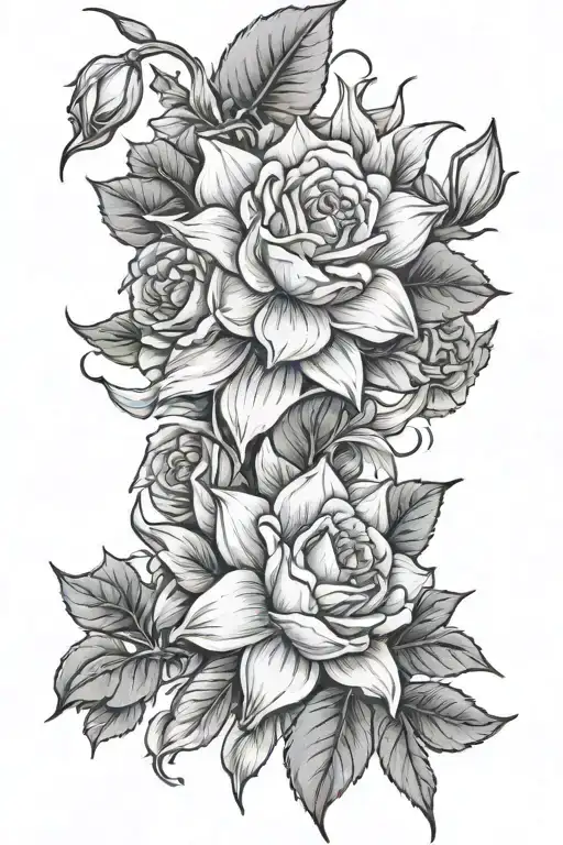 Rose And Daffodil Flowers