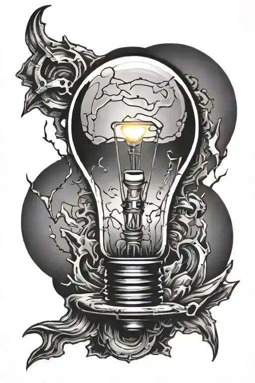 Broken Lightbulb Shining