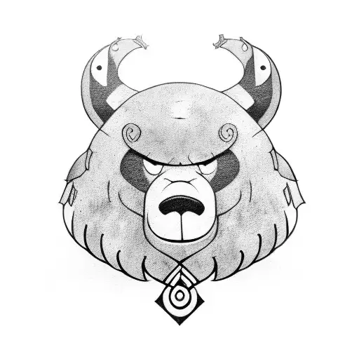 Cartoon Viking Bear
