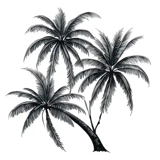 Coconut Tree And Eucalyptus Tree