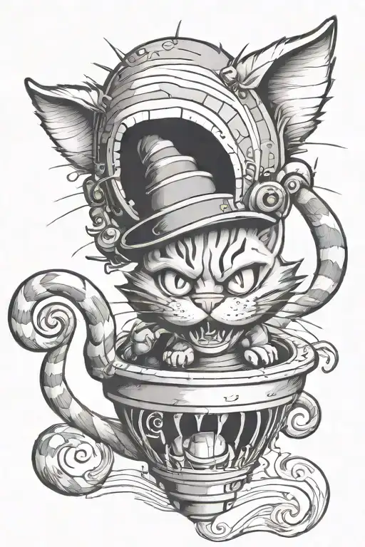 Cheshire Cat Holding Bomb