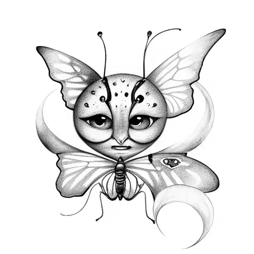 Abstract Cute Butterfly With Eyes On Its Wings