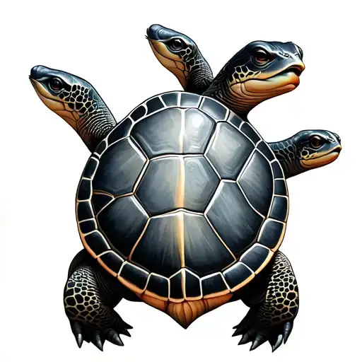 Mother Turtle With 5X Babies