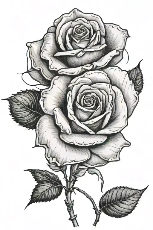 A White Rose Drawn By The Thread Of A Sewing Needle