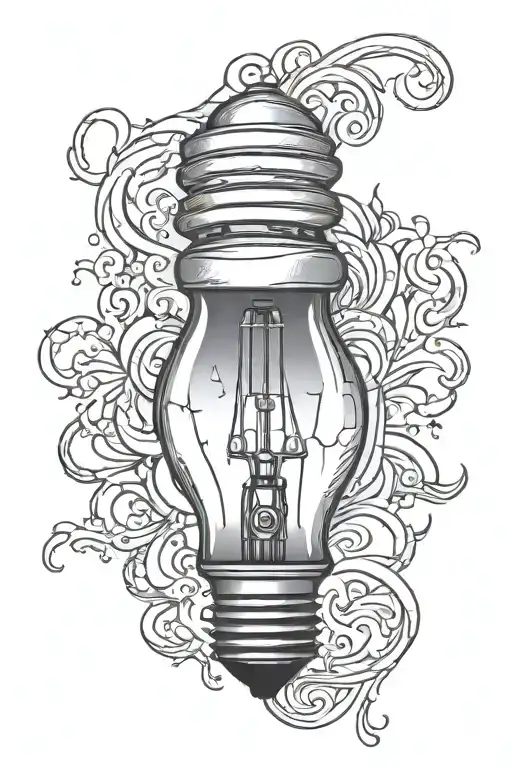 Broken Lightbulb Shining Light