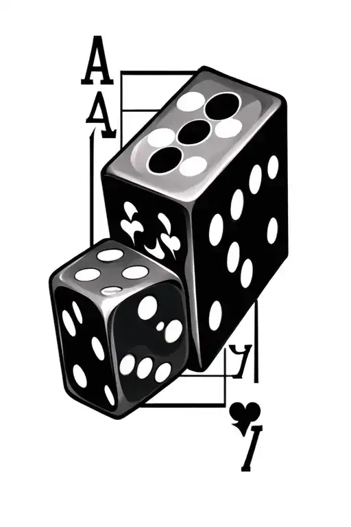 Ace And Dice Tattoo Featuring