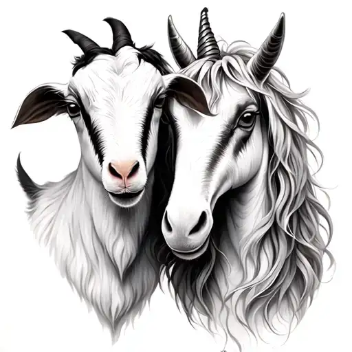 Goat And Unicorn Best Friend Matching