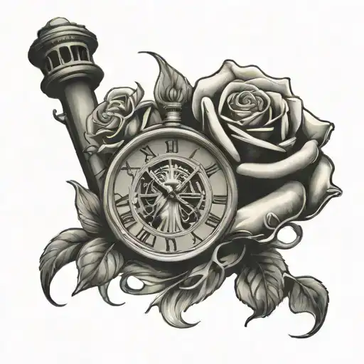 Statue Of Liberty Melting Clock Roses Growing