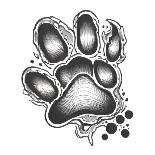 Loving Dog Paw Print Walking Across Like