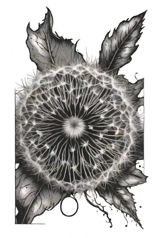 Dandelion Flower Crumbling In The Wind