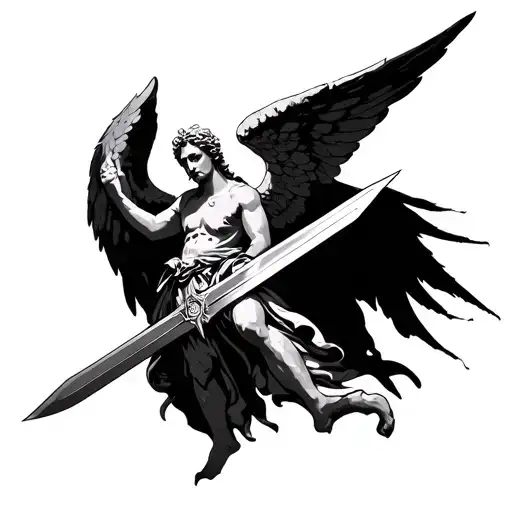 Angel Of God With A Sword Piercing