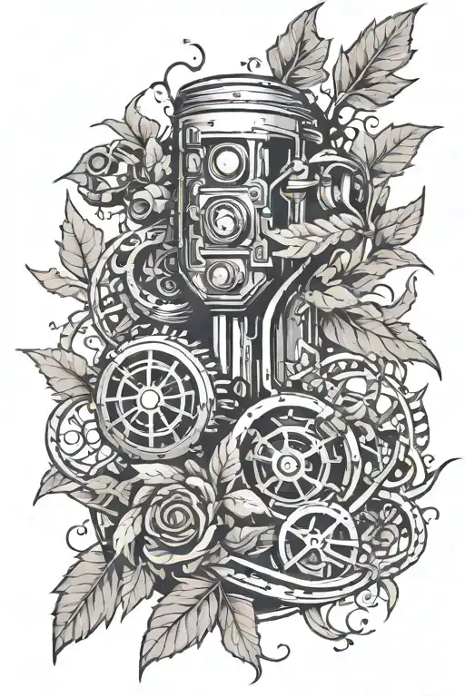 Fallout New Vegas Themed Sleeve With Leaves Intertwined With Sparkles