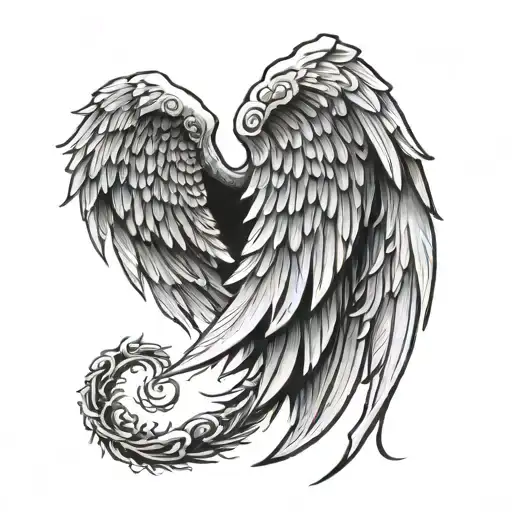 Angel Wings Around The Number 16