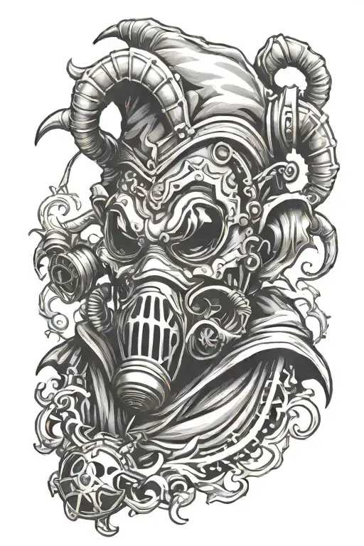 Jester With Gas Mask Creepy Laugh