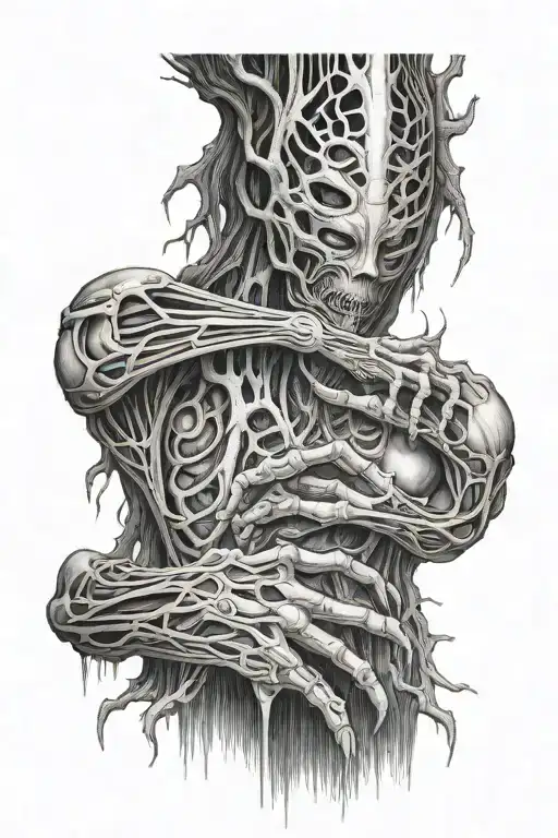 Hr Giger Root Growing Down Arm