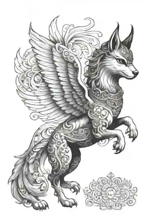 Persian Simurgh Dog Full Figure