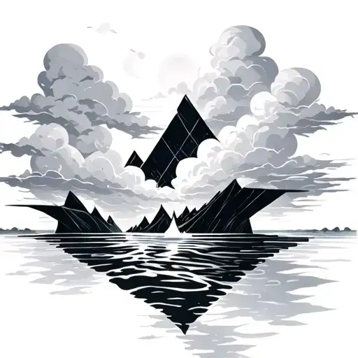 Water And Clouds With Angles