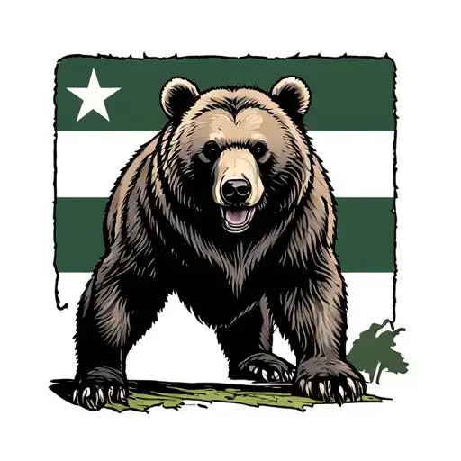 California Bear From Flag