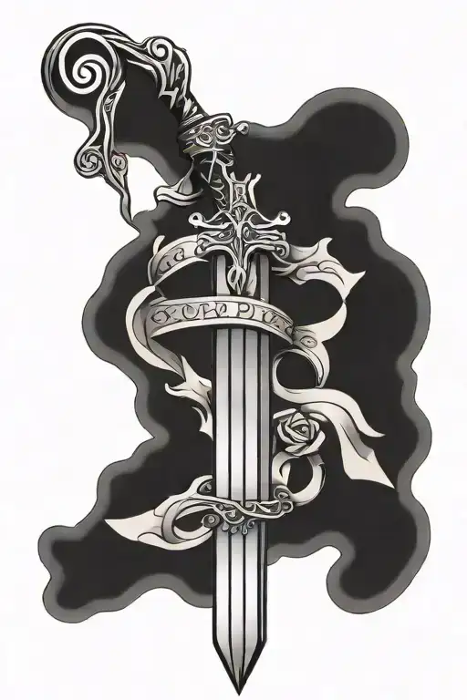 Sword With Quote Written