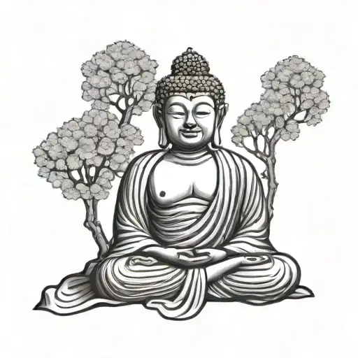 Buddha Sitting Alone