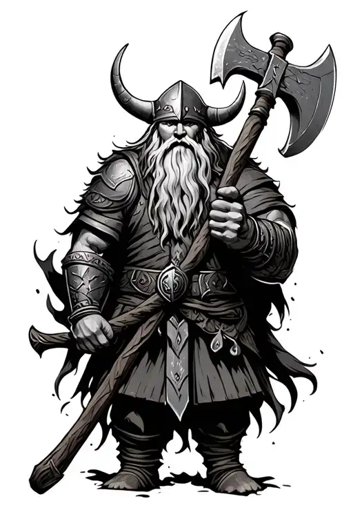 Viking Warrior Holding Axe