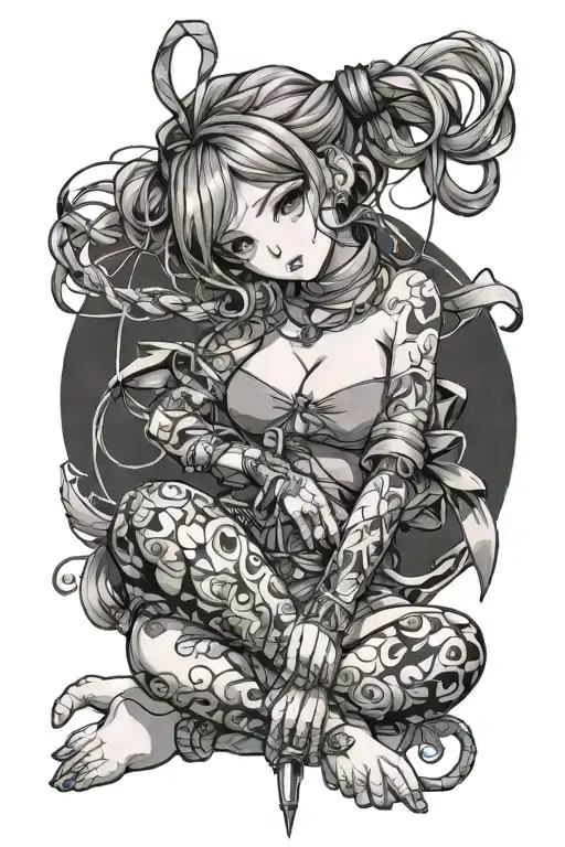 Hentai Girl Tied Up With Pussy Out