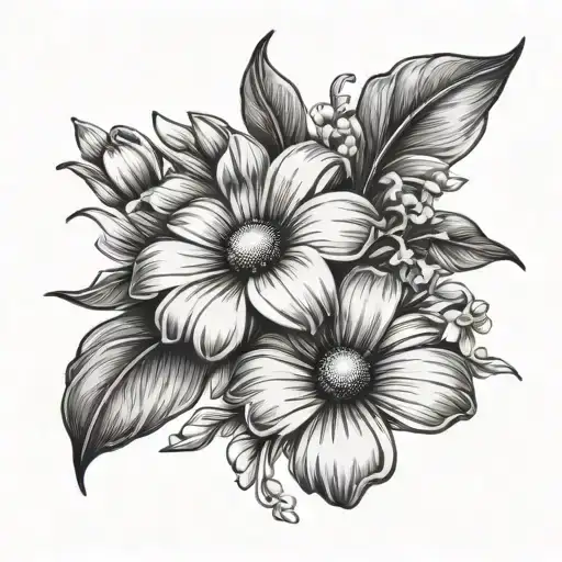 Daisy And A Sweet Pea Flower