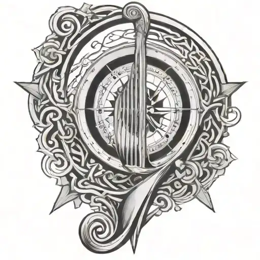 Harp And Compass Celtic
