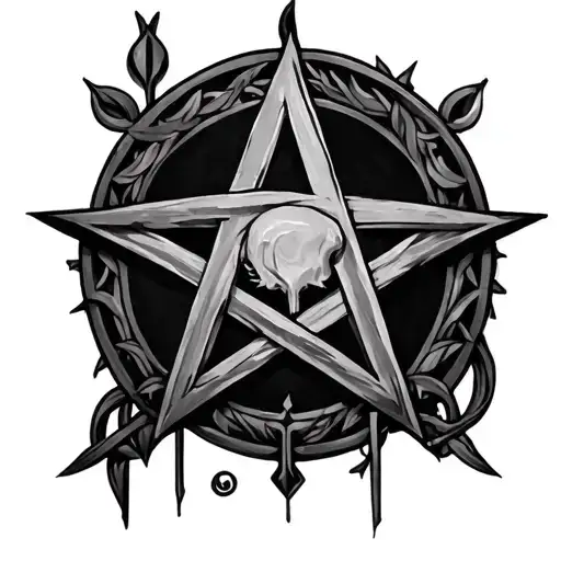 Occult Symbolism And Dark Theme With Pentagram