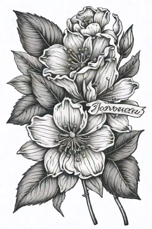 September Birth Flower With Name Danyka & April Birth Flower With Name Brayden