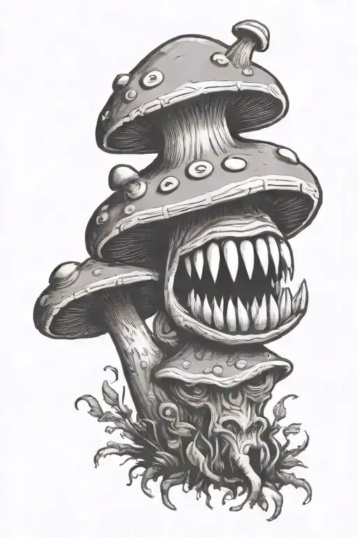 Evil Mushroom Grinning With Evil Eye's