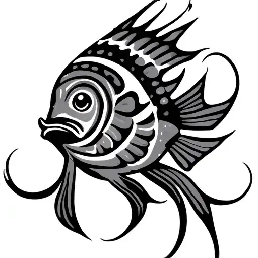 Simple Tribal Fish Tattoo Design