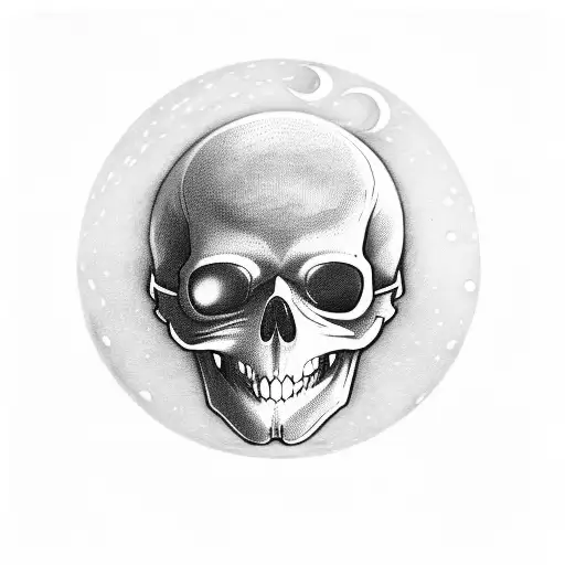 Ghost Skull Under A White Cloth Flying In Front Of The Moon